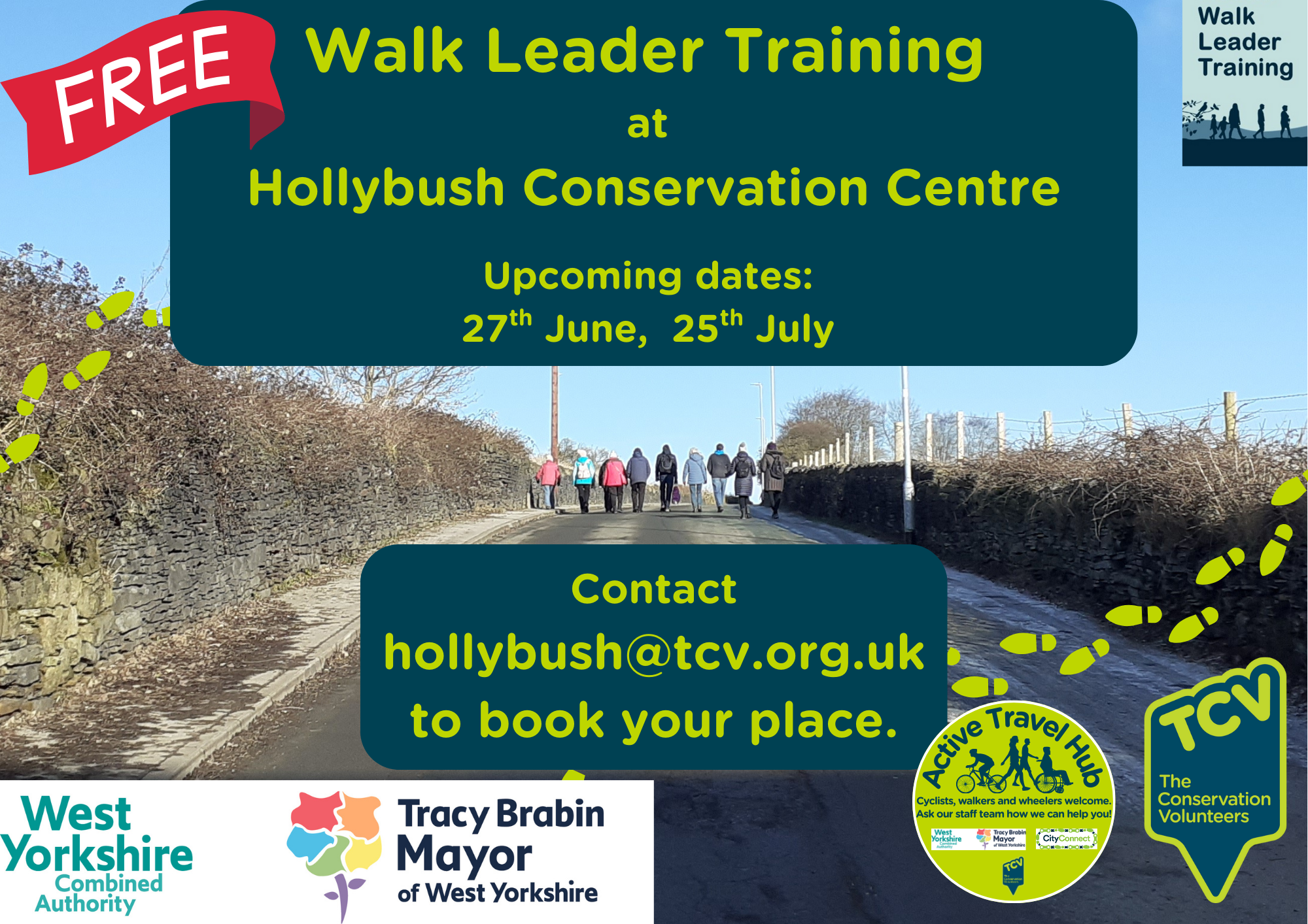 Flyer for Walk Leader Training with TCV - text in post.