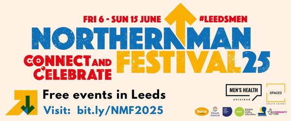 colourful email signature graphic promoting northern man festival