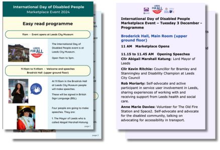 first page of each programme